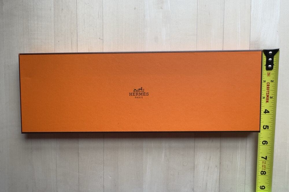 Authentic Hermes Tie Box with Tissue Empty 15 x 5 x 1